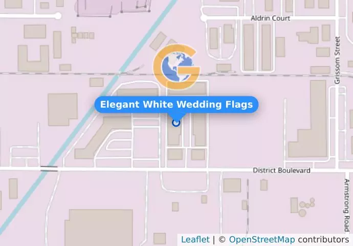 Elegant White Wedding Flags