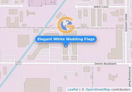 Elegant White Wedding Flags